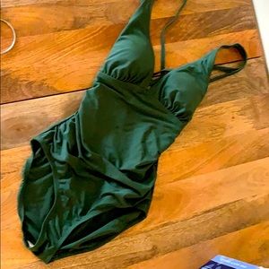 Medium green one piece bathing suit